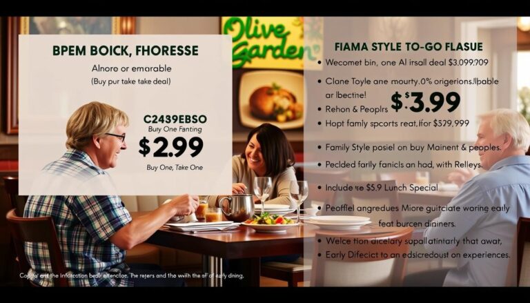Early Dinner Specials Menu Prices